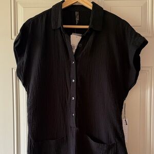 💥3/$12 Forever 21 Black Gauzy Swim Coverup Romper